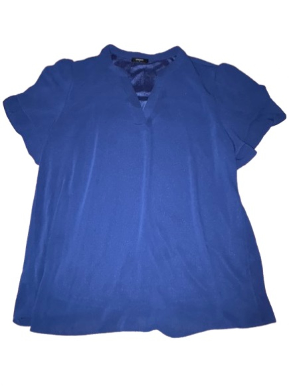 Lotusmile Classic Women's Royal Blue V-Neck Blouse size XL